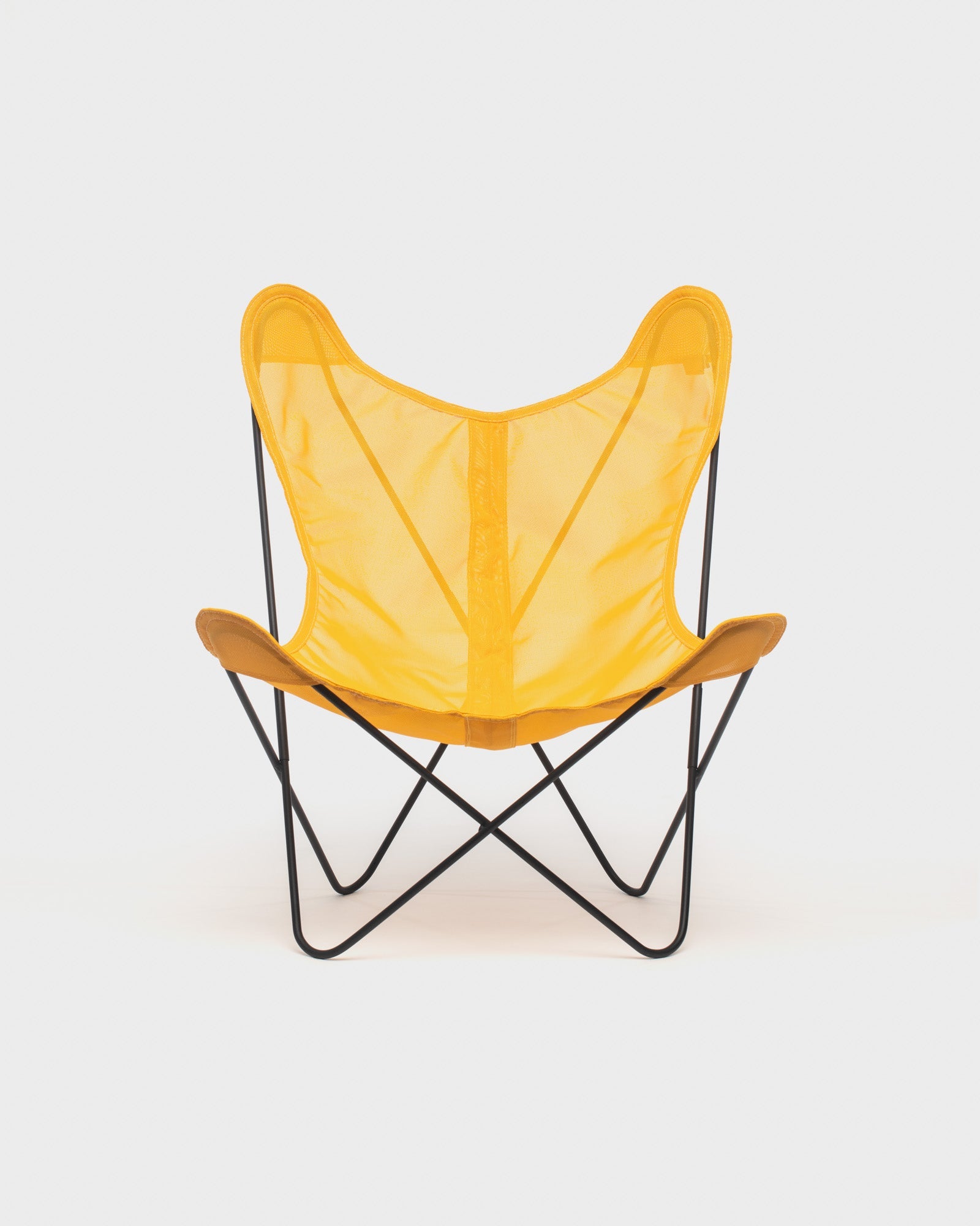 Fauteuil Butterfly Batyline Jaune Structure Noire - Vue de face