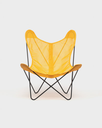 Fauteuil Butterfly Batyline Jaune Structure Noire - Vue de face
