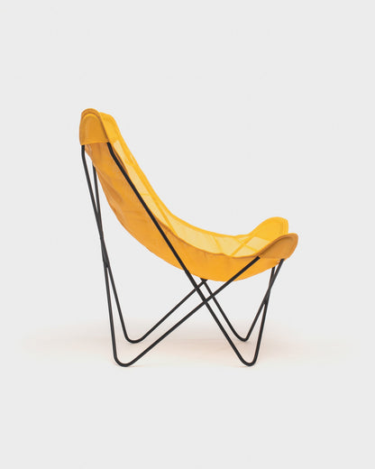 Fauteuil Butterfly batyline Jaune Structure Noire - Vue de profil