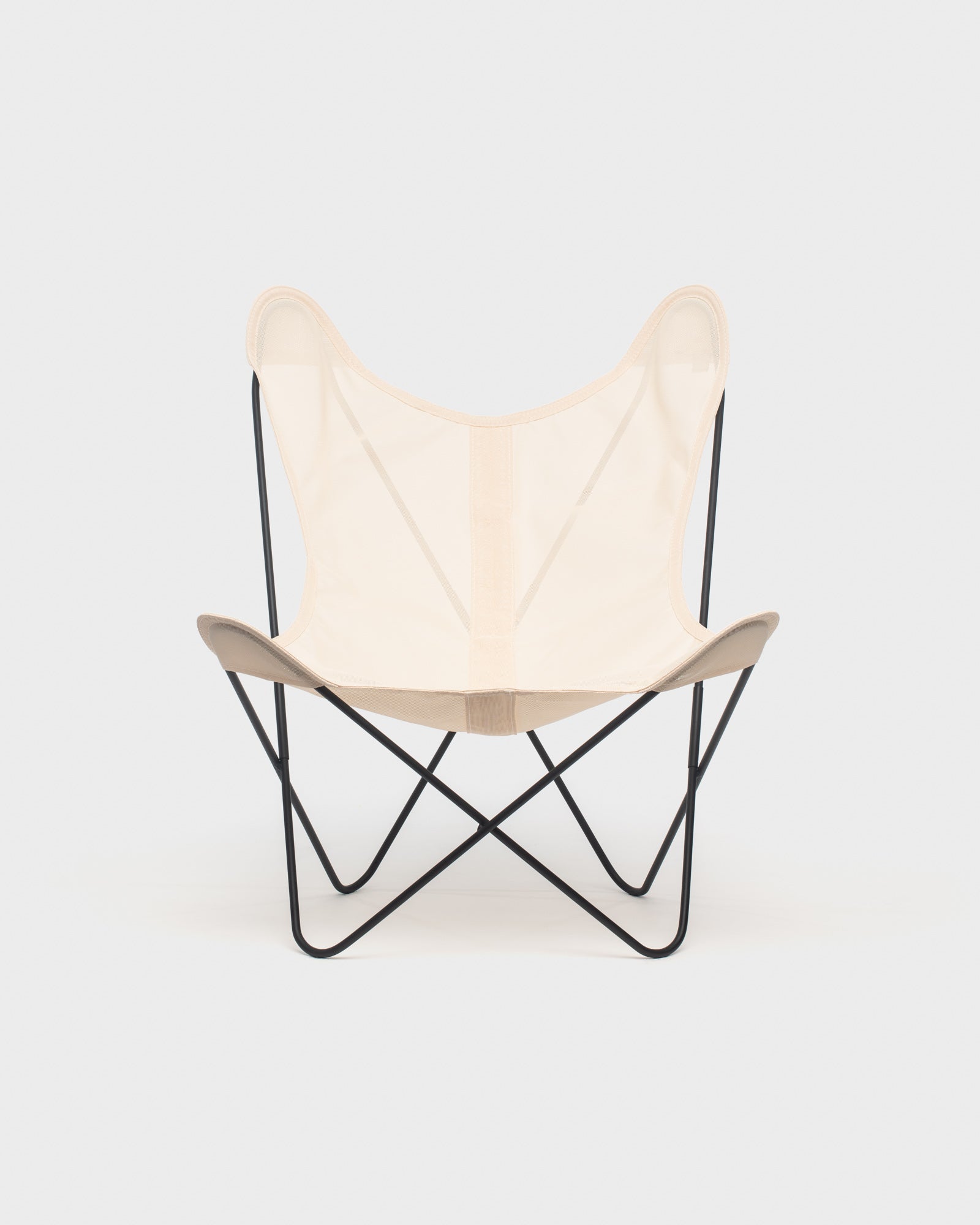 Fauteuil Butterfly Batyline Saumon Structure Noire - Vue de face