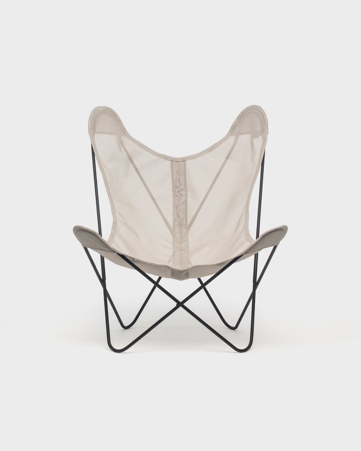 Fauteuil Butterfly Batyline Taupe Structure Noire - Vue de face