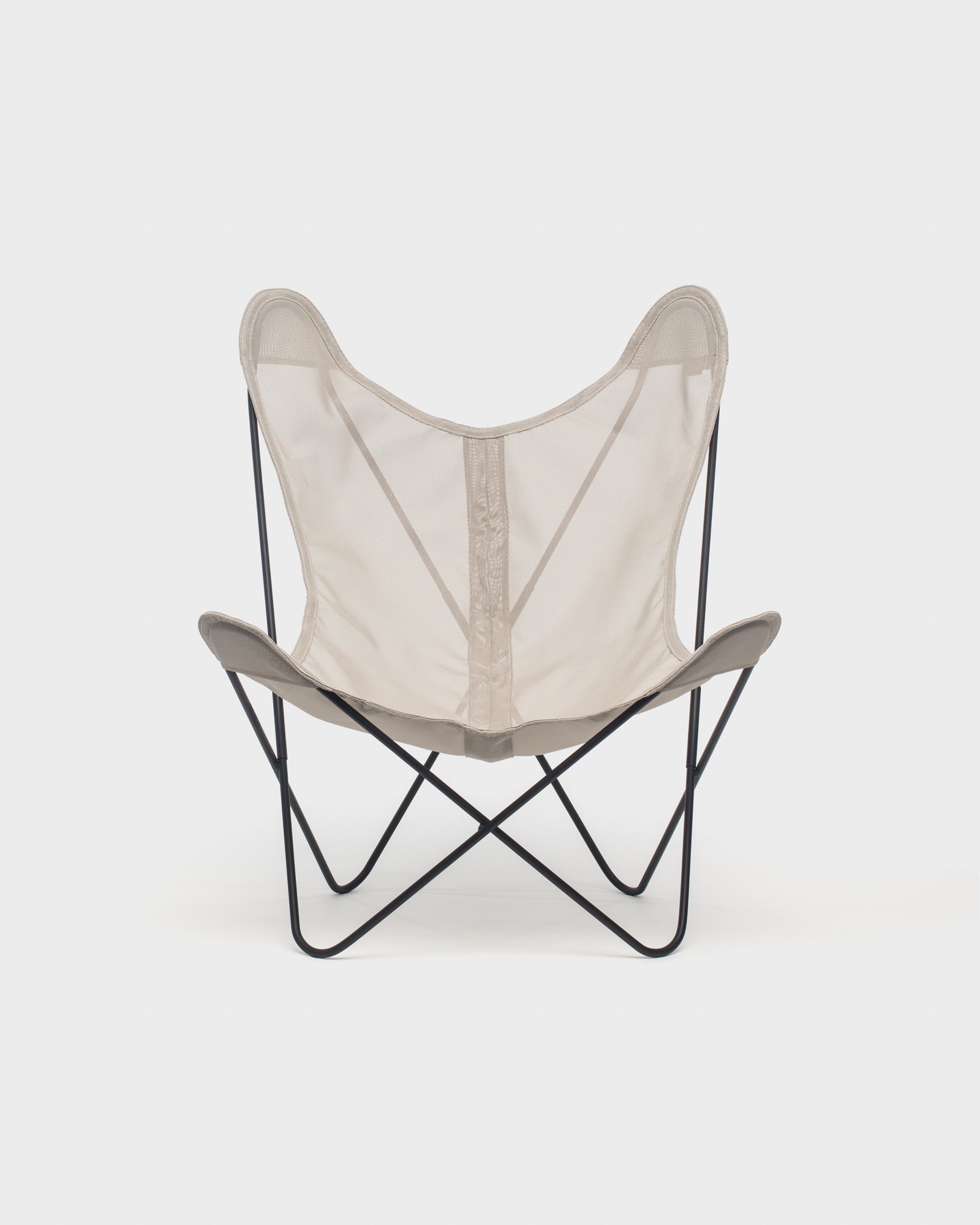 Fauteuil Butterfly Batyline Taupe Structure Noire - Vue de face