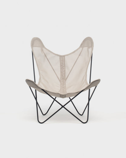 Fauteuil Butterfly Batyline Taupe Structure Noire - Vue de face
