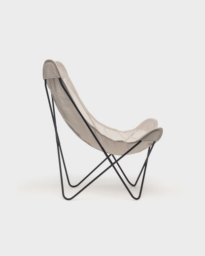Fauteuil Butterfly batyline Taupe Structure Noire - Vue de profil