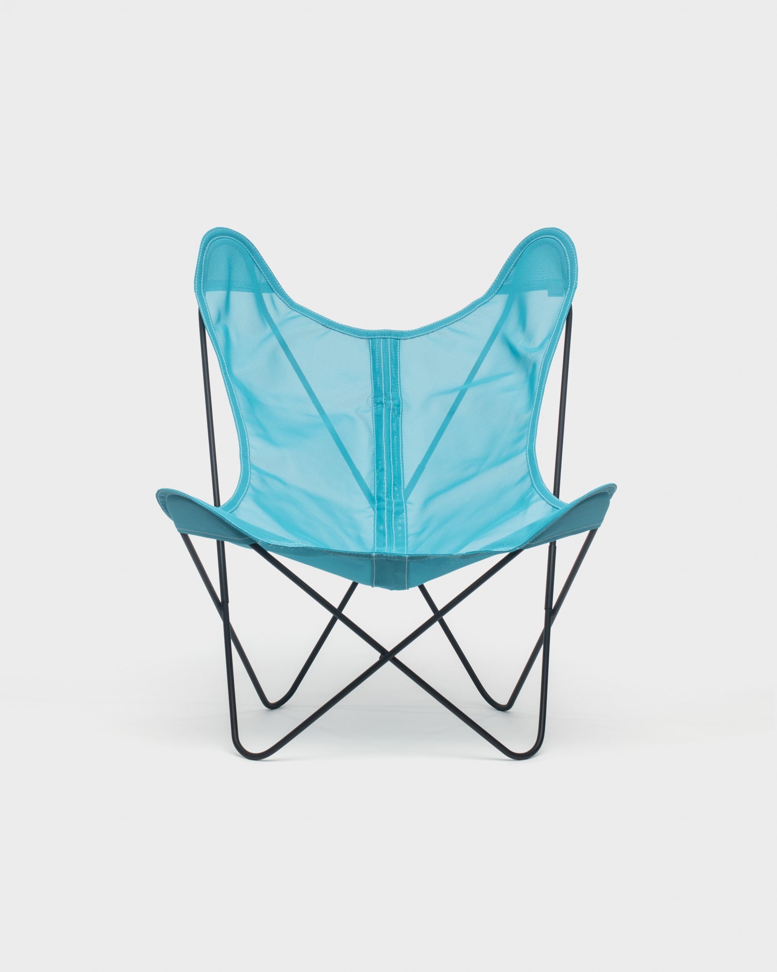 Fauteuil Butterfly Batyline Turquoise Structure Noire - Vue de face