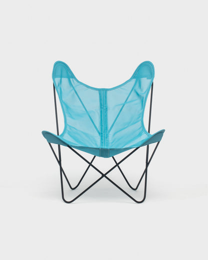 Fauteuil Butterfly Batyline Turquoise Structure Noire - Vue de face