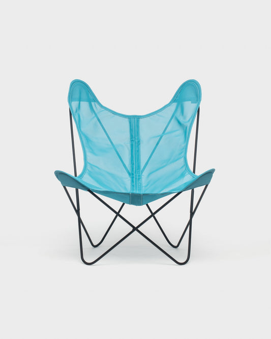 Fauteuil Butterfly Batyline Turquoise Structure Noire - Vue de face