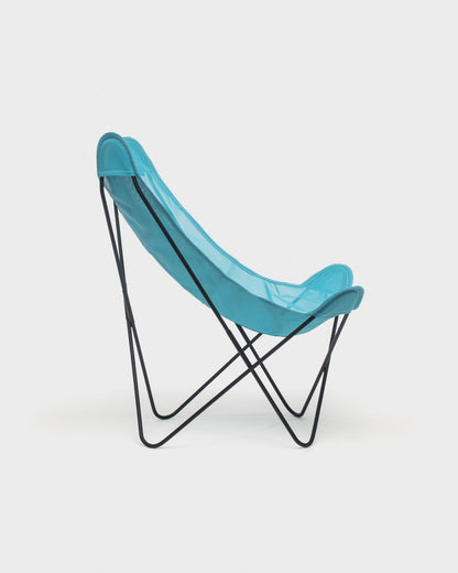 Fauteuil Butterfly batyline Turquoise Structure Noire - Vue de profil