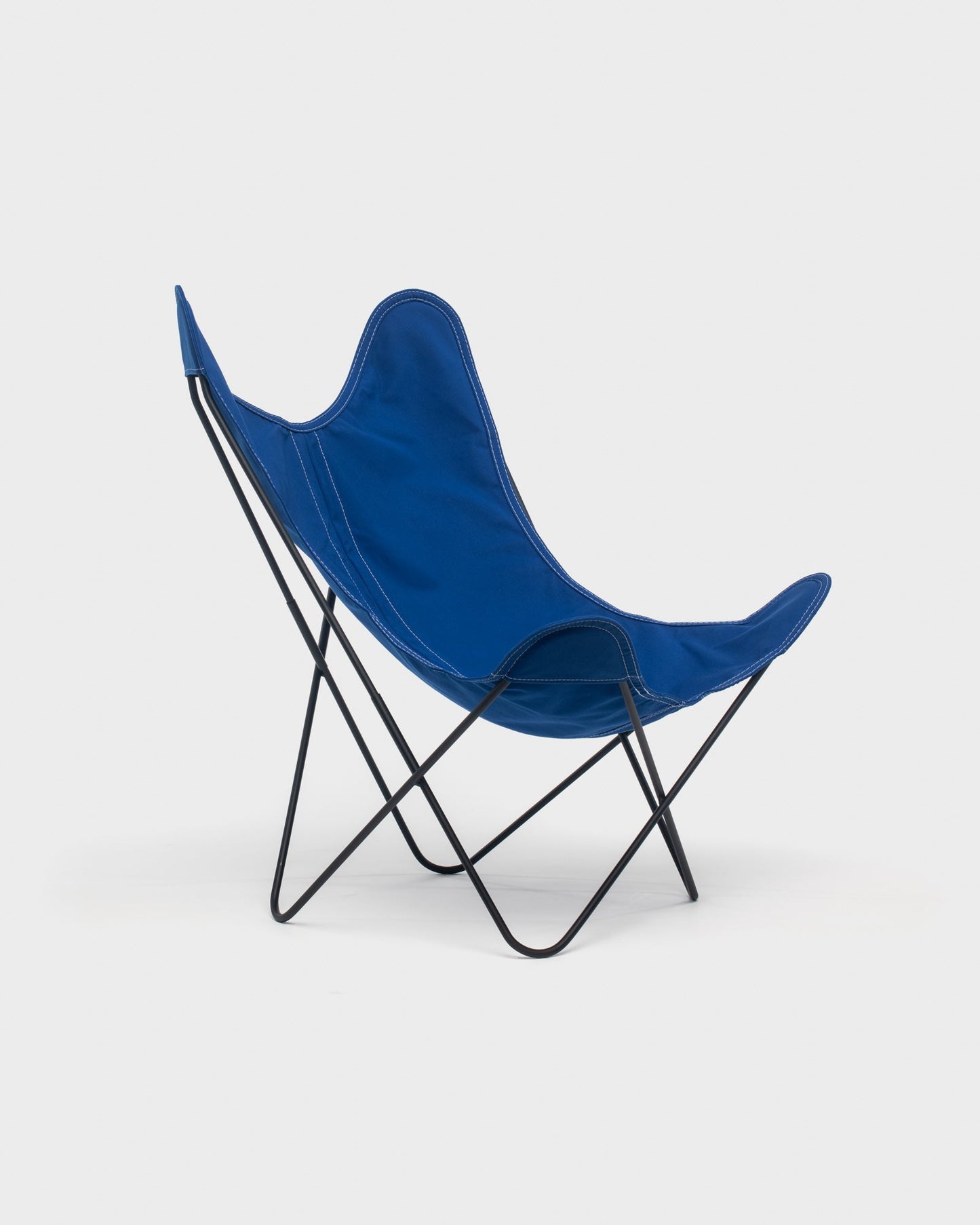 Fauteuil Butterfly coton Ciel Structure Noire - Vue 3/4