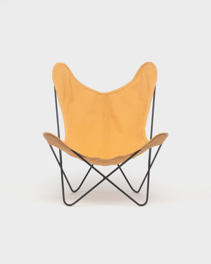 Fauteuil Butterfly Coton Aurore Structure Noire - Vue de face