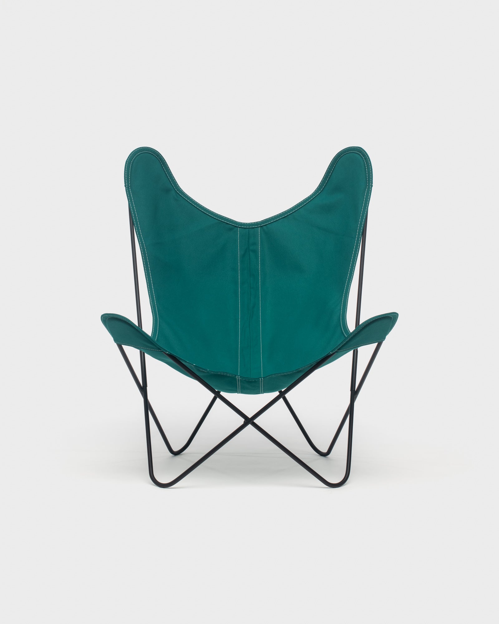 Fauteuil Butterfly Coton Canard Structure Noire - Vue de face