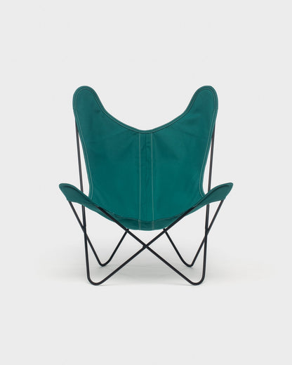 Fauteuil Butterfly Coton Canard Structure Noire - Vue de face
