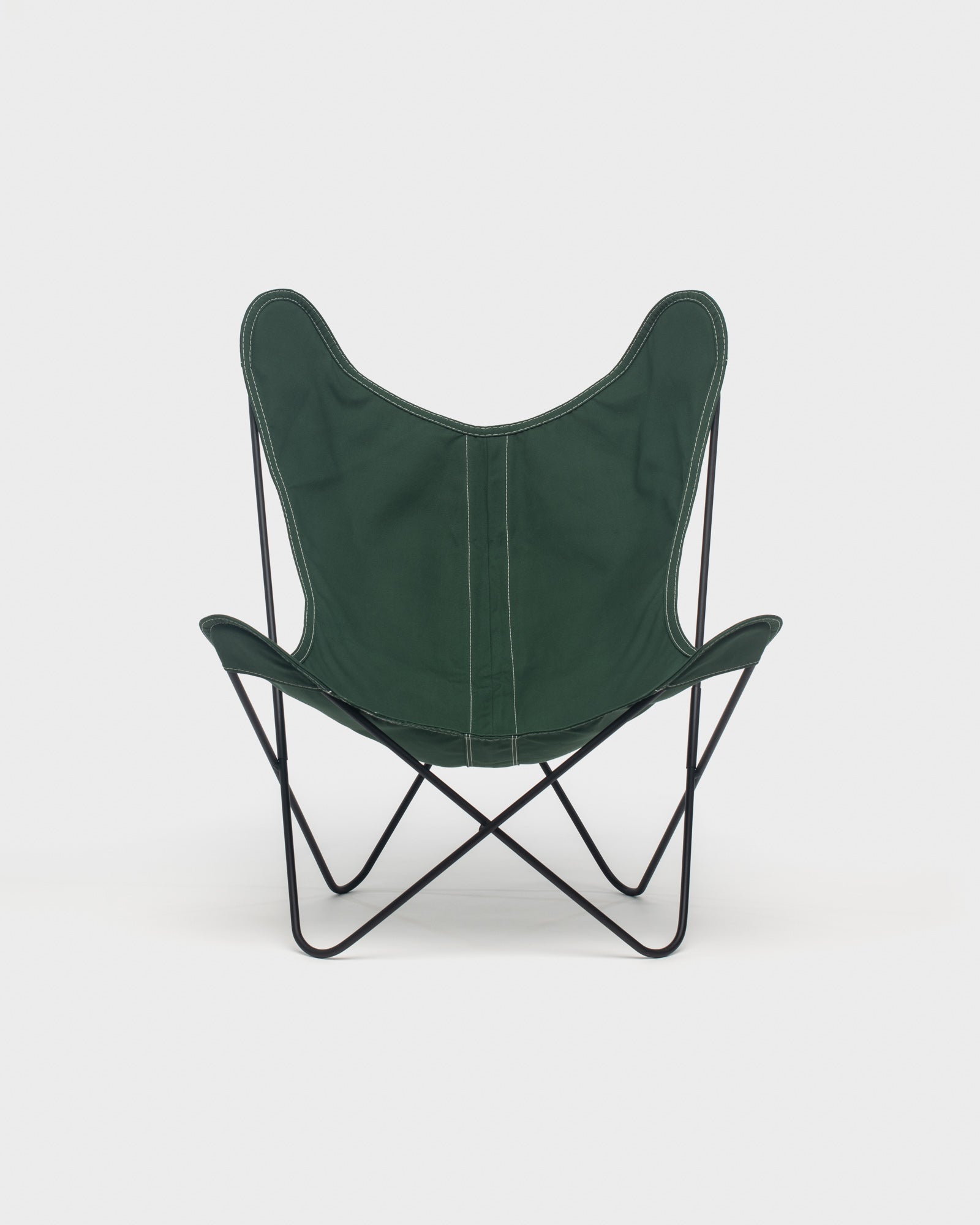 Fauteuil Butterfly Coton Foret Structure Noire - Vue de face