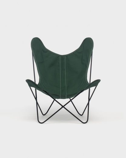 Fauteuil Butterfly Coton Foret Structure Noire - Vue de face
