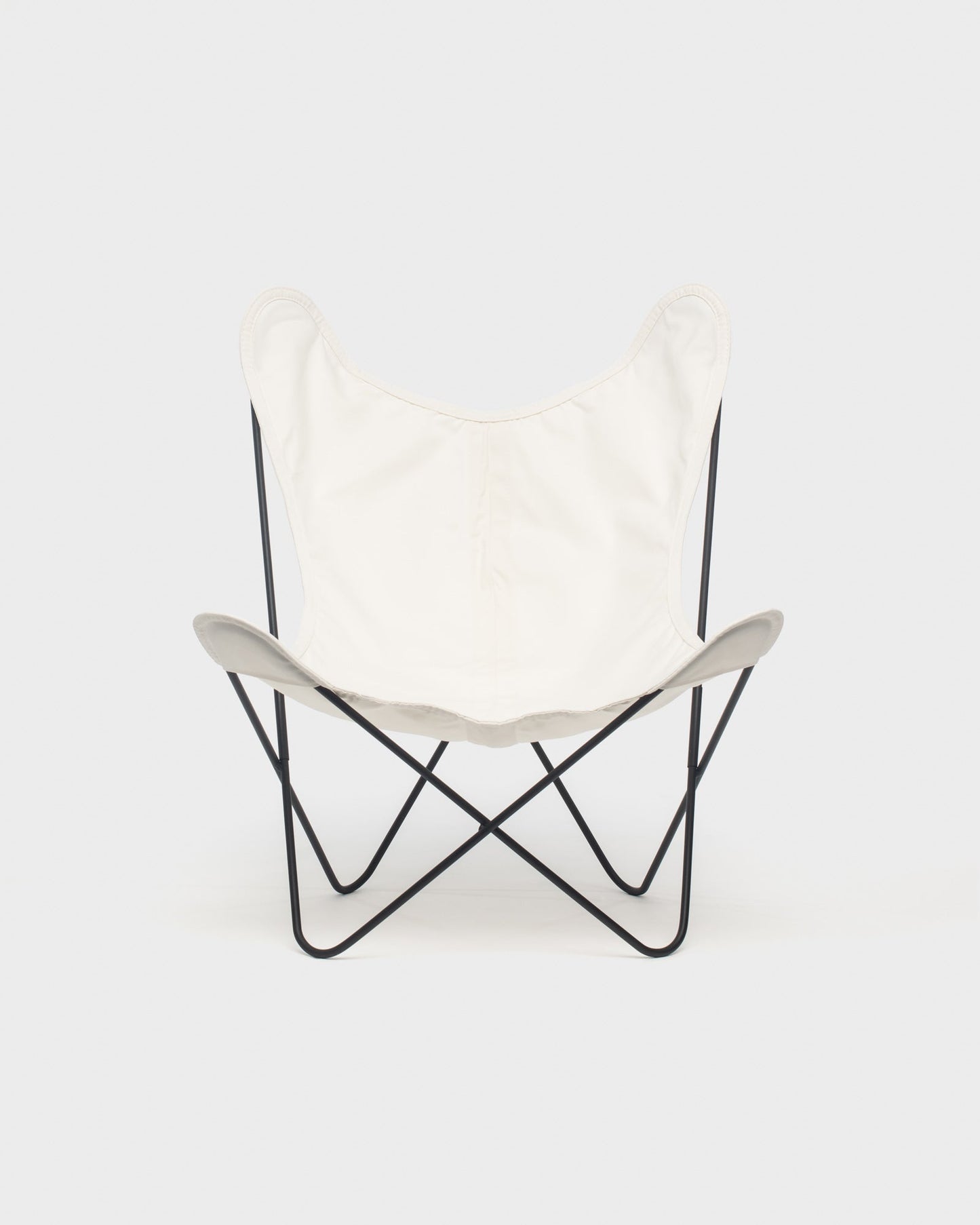 Fauteuil AA Butterfly Coton Ivoire Structure Noire - Vue de face