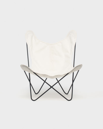 Fauteuil AA Butterfly Coton Ivoire Structure Noire - Vue de face