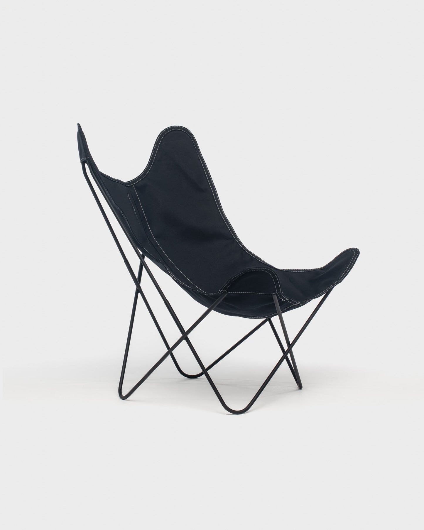 Fauteuil Papillon coton Noir Structure Noire - Vue 3/4