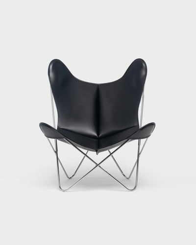 Fauteuil AA Butterfly© - Cuir noir - Structure inox